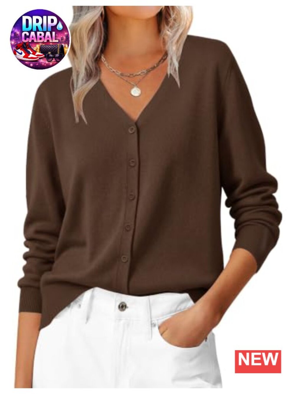 Wool Blend Lightweight Button Front Cardigan Sweater